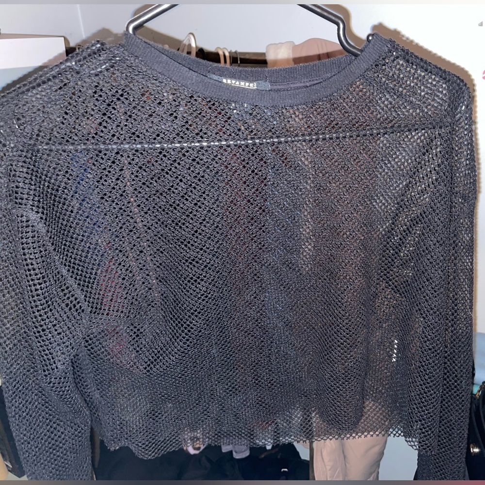 Revamped Black Mesh Blouse